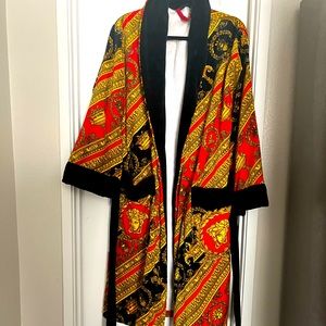 Versace Baroque Red/Gold Bath Robe Medium